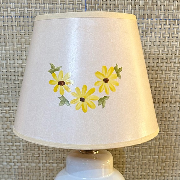 🌟2xHP🌟VTG 1950s-60s Hand Painted Sunflower Motif Ceramic Ginger Jar Lamp - Picture 2 of 14